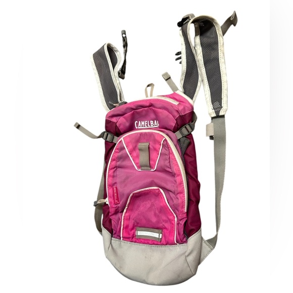 CamelBak mini mule Pink and Gray Backpack in good condition minor stains - Picture 1 of 9